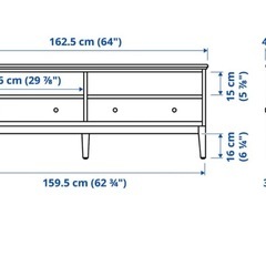 IKEA IDANÄS テレビ台 ホワイト 162x40x63cmの画像