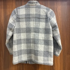 【BeBe】グレー系チェック ダッフル コート 男女 かわいい 130cmの画像