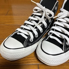 【新品同様】CONVERSE 100周年 ハイカット 黒 24㎝の画像