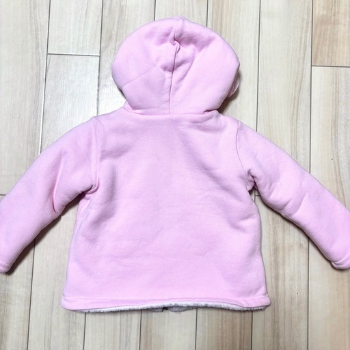 メゾピアノ リボンハートモチーフ裏ボアパーカー 90 100 メゾピアノ リボンハートモチーフ裏ボアパーカー メゾピアノ新品☆ボアパーカー