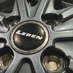 ワ）美品 オートバックスプライベートブランドアルミホイール AUTOBACS LEBEN レーベンLH 13×4J／IN SET+45／4H／P.C.D100／ガングレーの画像