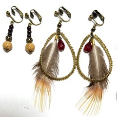 選べるクリスマスプレゼント☆イヤリングピアス☆菩提樹パールカットガラス羽などの画像