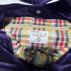 【アーノルドパーマー】紫　ベロア手提げバッグの画像