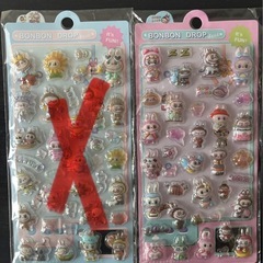 ③ラブブ　ドロップシール　1枚300円　ボンボンドロップシール　3D 立体シール　ぷくぷくシール 3枚800円 の画像