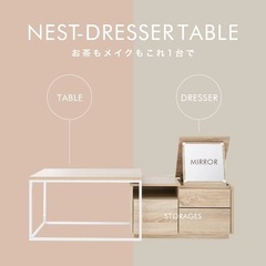 【ドレッサー_LOWYA】鏡台 収納付き 化粧台 ※テーブル部分とのセット売り可の画像