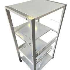 【ジ1222-25】中古美品‼️キッチンワゴン／収納ラック キャスター付きの画像