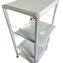 【ジ1222-25】中古美品‼️キッチンワゴン／収納ラック キャスター付きの画像