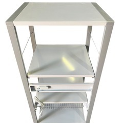 【ジ1222-25】中古美品‼️キッチンワゴン／収納ラック キャスター付きの画像