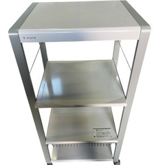 【ジ1222-25】中古美品‼️キッチンワゴン／収納ラック キャスター付きの画像