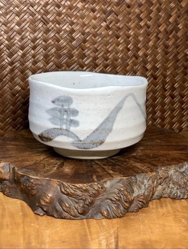 474『抹茶茶碗』　　/骨董品 古美術 古玩 アンティーク 時代物 白志野 抹茶碗】美濃焼 作家物 茶道具 茶器 骨董 良品 古玩