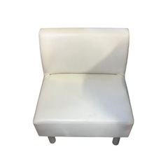 【ジ1222-28】中古美品‼️白色 一人掛けソファ シンプルデザイン コンパクトサイズ 来客用・待合室にもの画像
