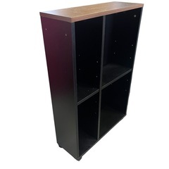 【ジ1222-30】キャスター付き ‼️収納棚 ブラック×木目 天板付き 可動棚タイプ 本棚・事務所・店舗用にもの画像