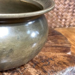 【時代物】古銅 エブコ 建水 茶道具 茶器 骨董品 良品 煎茶道具 茶器 煎茶器 華道具 懐石道具 和骨董 茶こぼし 銅製 骨董 古玩 の画像