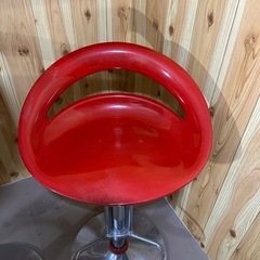 赤いハイチェア6脚セットの画像