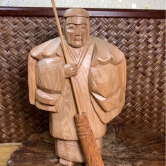時代物 木彫 高砂人形 在銘 作家物 良品 縁起物 和美術 骨董 古玩 工芸品 古道具 茶道具 茶器 煎茶道具 華道具 和骨董 置物 花器 煎茶器の画像