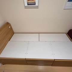 ニトリ　シングルベッドフレーム　収納付きの画像