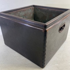 木製 箱火鉢 火鉢 アンティーク レトロ 骨董 瓶掛 小風炉 希少 インテリア 和風 状態込み 中古の画像