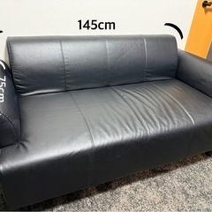 【取りに来てくださる方限定】合皮ソファ ブラックの画像