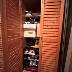 ナチュラルブラウン木製キャビネットBの画像