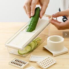 【四季の森フォレオ周辺】KITINTO 多機能スライサー 5種刃 おろし 千切り スライス 安全ホルダーの画像