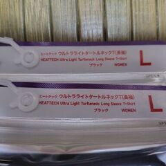 【まだ受付中・送付可能】UNIQLO ユニクロ ヒートテック ウルトラライトタートルネックT(長袖) ブラック L 2セット ② 未使用品 早い者勝ちです✨✨の画像