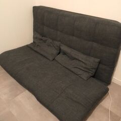 ★本日23日・21時頃、引取可能な方限定★フルフラットにもなるソファ★ダークネイビーの画像