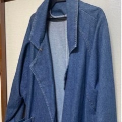 ブルーデニムチェスターコートの画像
