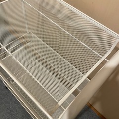 収納ワゴン　キャスター付き　3段　ホワイト　白　の画像