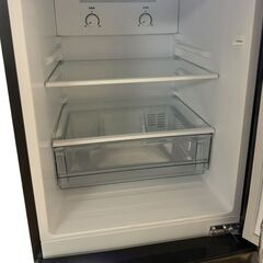 極美品【ハイアール】2ドア 冷凍冷蔵庫 148L JR-NF148DK 2023年 ブラック スリムボディ幅 引き出し式クリアバスケット冷凍室の画像