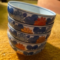 新品　昭和レトロ西山小皿5枚セット　花柄の画像