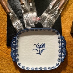 昭和レトロ　未使用パスタ皿5枚フォーク5本セットの画像