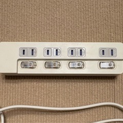 延長コード 電源タップ コンセント　4口 2メートルの画像