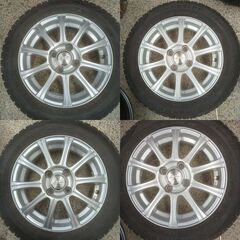 165/65R14 ダンロップ WM02 2023年製 スタッドレス＋14インチアルミ 4本｜工賃別の画像