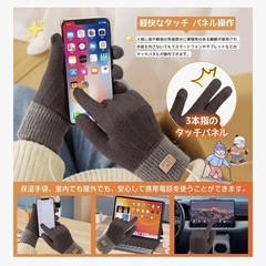 レディース　手袋　新品　茶色　ブラウン　電熱手袋　電熱グローブの画像