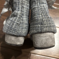 ★女の子　ガールズ　ブーツ グレー スエード ツイード　23cm★の画像