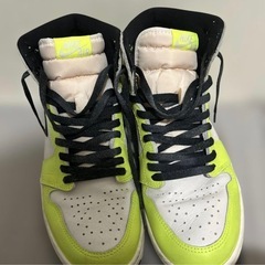 Nike Air Jordan 1 ホワイト/ライムグリーン UK 7の画像