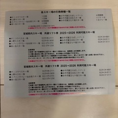 早い方優先！宮城　リフト券の画像