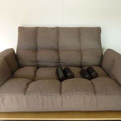 2-1　未使用/新品　ソファー 2人掛け リクライニング ひじ掛け ローソファ フロアソファ コンパクト ファブリック ソファの画像