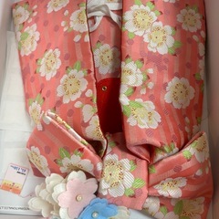 ポンポネット 花柄 作り帯 3歳 5歳 中寸の画像