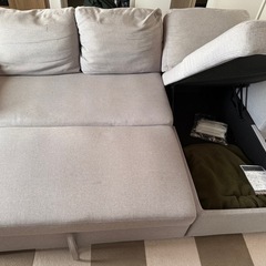 3人掛け　ソファーベッド　収納付きの画像