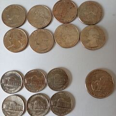 米国、ロンドン、シンガポール古い通貨コインの画像