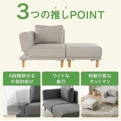 【美品】LOWYA 2人掛けソファの画像