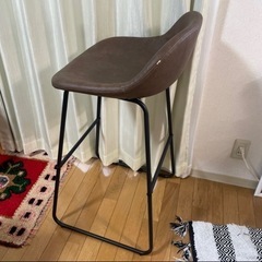 カウンターチェア　ブラウン　カジュアルの画像