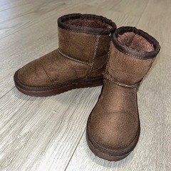 光るムートンブーツ　ブラウン　16cmの画像