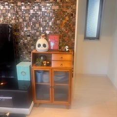 収納家具　キッチン収納　リビング家具　3開の画像