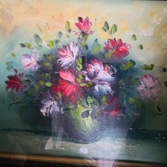 油絵　生花の画像