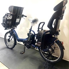 1年保証 ヤマハ　パスキッス　20インチ　3人乗り　紺色　電動アシスト自転車の画像
