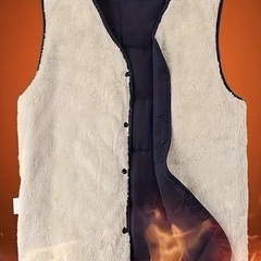 新品　極厚　良品　ふわふわ　軽量　裏ボア　ベスト　メンズ　防寒着の画像