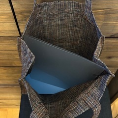 結城紬　トートバッグ　絹　シルク　１００％　青系　茶系　２個セット の画像