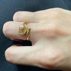 K18 テニスラケット風リングの画像